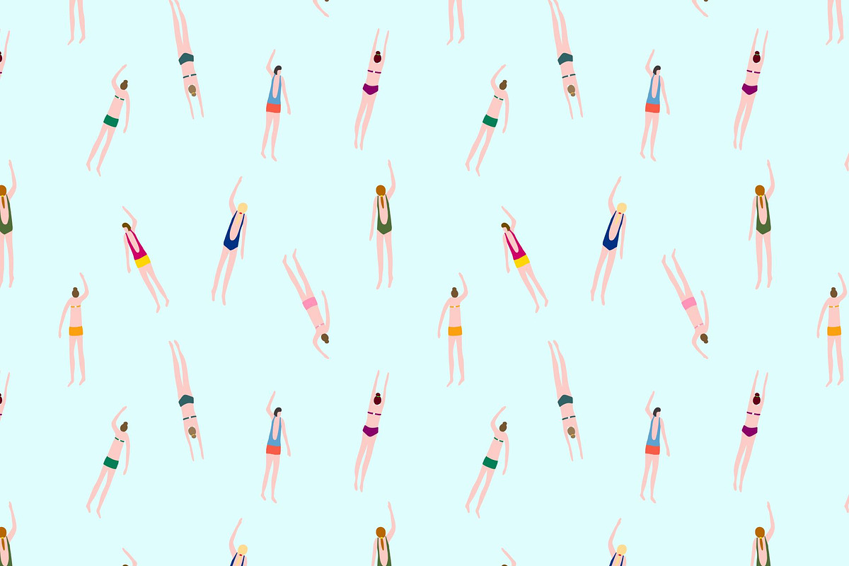 Swimmers in the pool pattern, a Pattern Graphic by bigmomentsdesign (Photo 2 of 13)