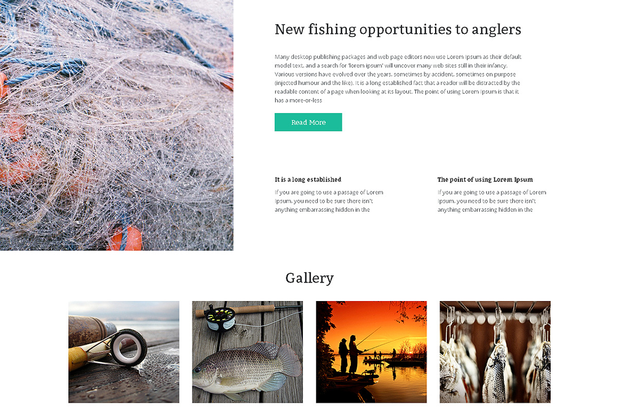 Fishing  One Page Template, a Landing Page Template by IceTemplates (Photo 2 of 3)