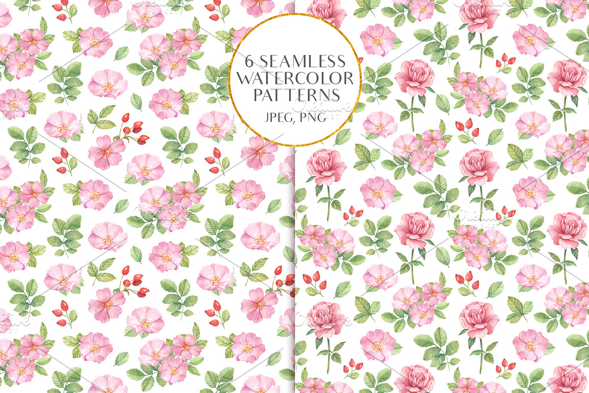 Seamless Roses Patterns, a Pattern Graphic by Irina Diasli (Photo 5 of 6)