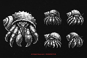 10 Bundle Dark Art Hermit Crab, an Illustration by Morspective (Thumbnail 3 of 7)