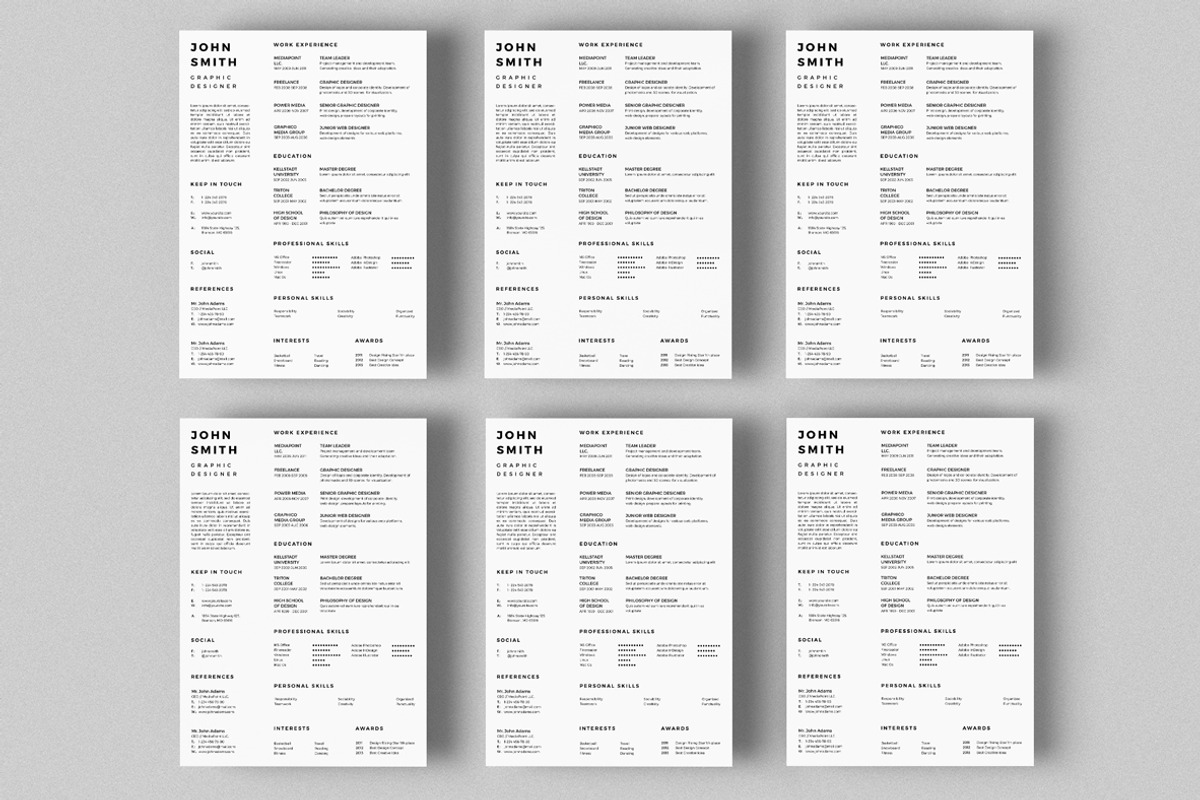 Simple Resume CV with Business Card, a Stationery Template by ND Design (Photo 6 of 13)