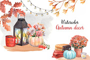 Watercolor autumn decor compositions, a Decorative Illustration by yulia.sukhanova (Thumbnail 1 of 4)