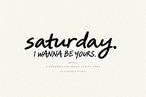 Saturday Brush, a Script Font by Struggle Studio