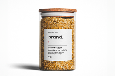 Glass Sugar Jar Mockup, a Packaging Mockup by Se٧enStudio
