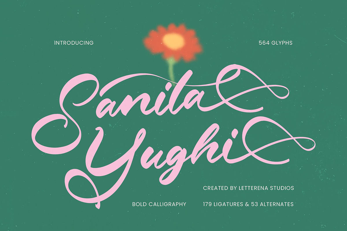 Sanita Yughi Bold Calligraphy, a Script Font by Letterena Studios Script (Photo 1 of 15)