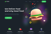 Restaurant Food Landing Page, a Marketing Template by Neha Guleria (Thumbnail 2 of 2)