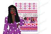 Galentines Stickers 2x1,5, a Stationery Template by GlamArtZhanna (Thumbnail 4 of 6)