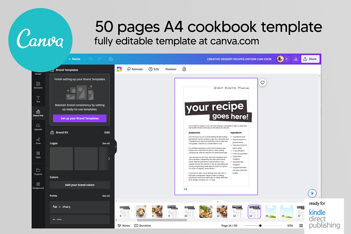Canva Recipes Cookbook Template, a Magazine Template by DeLaGranSiete (Photo 9 of 9)