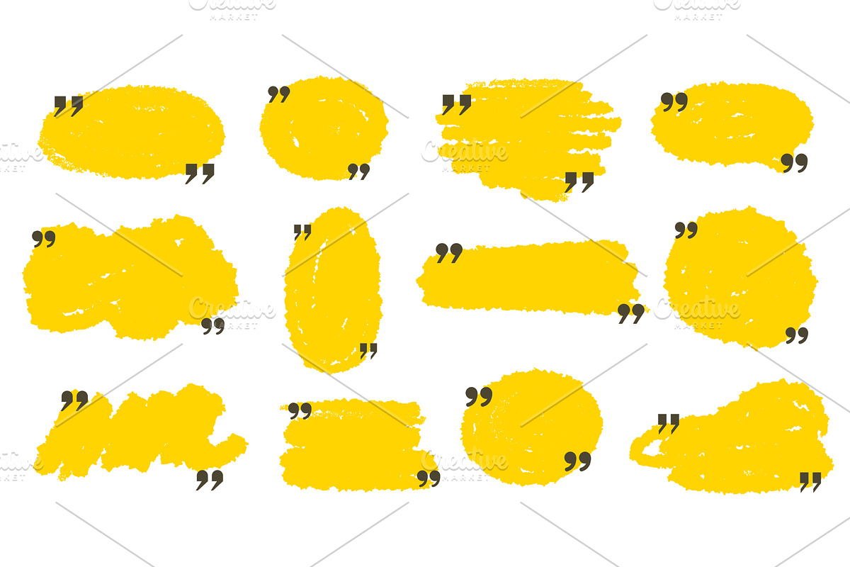 Yellow text shapes with quotation, an Illustration by Tati_Kli