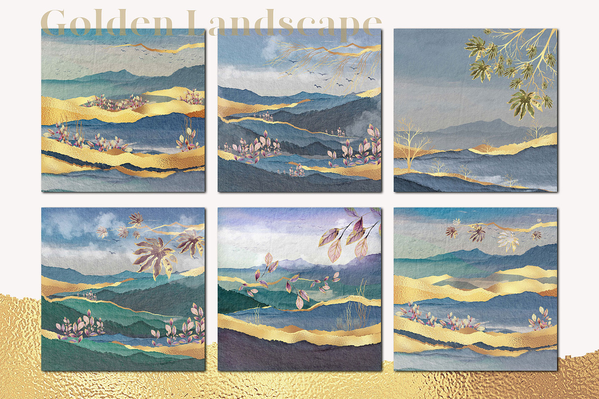 Golden Landscape Vol 5, a Background Graphic by Suna Kosem (Photo 8 of 13)