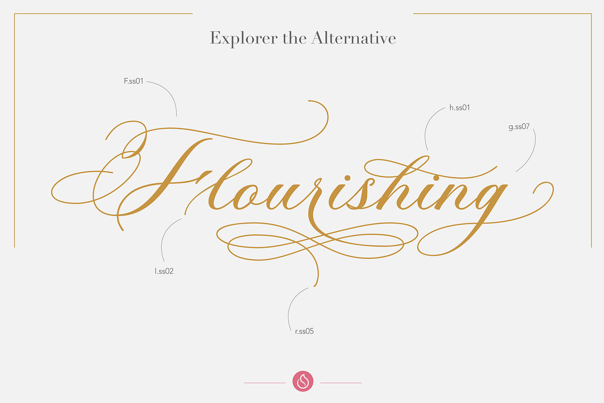 Flourishing Script Invitations Font preview 5
