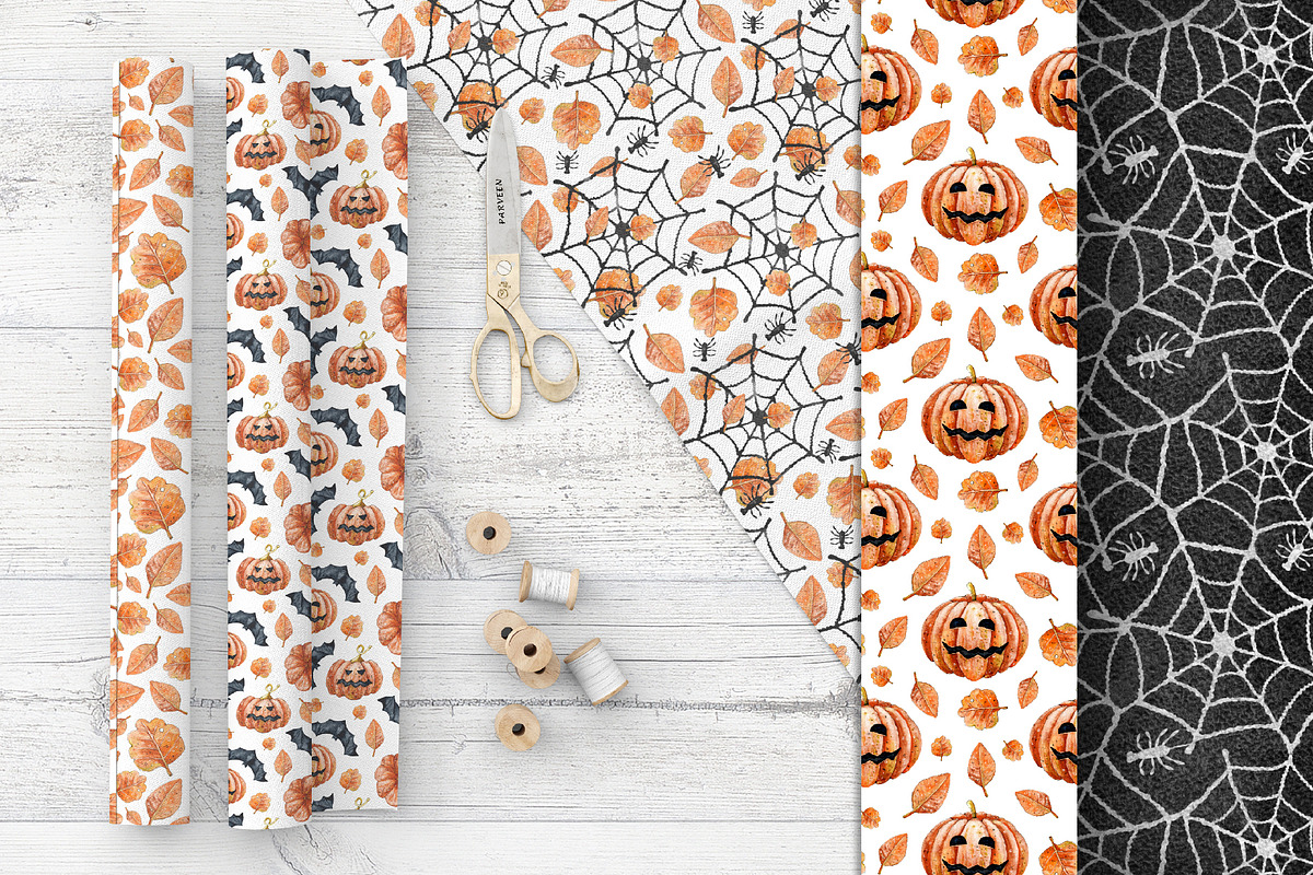 Happy halloween digital paper set, a Pattern Graphic by Artmanata (Photo 12 of 12)