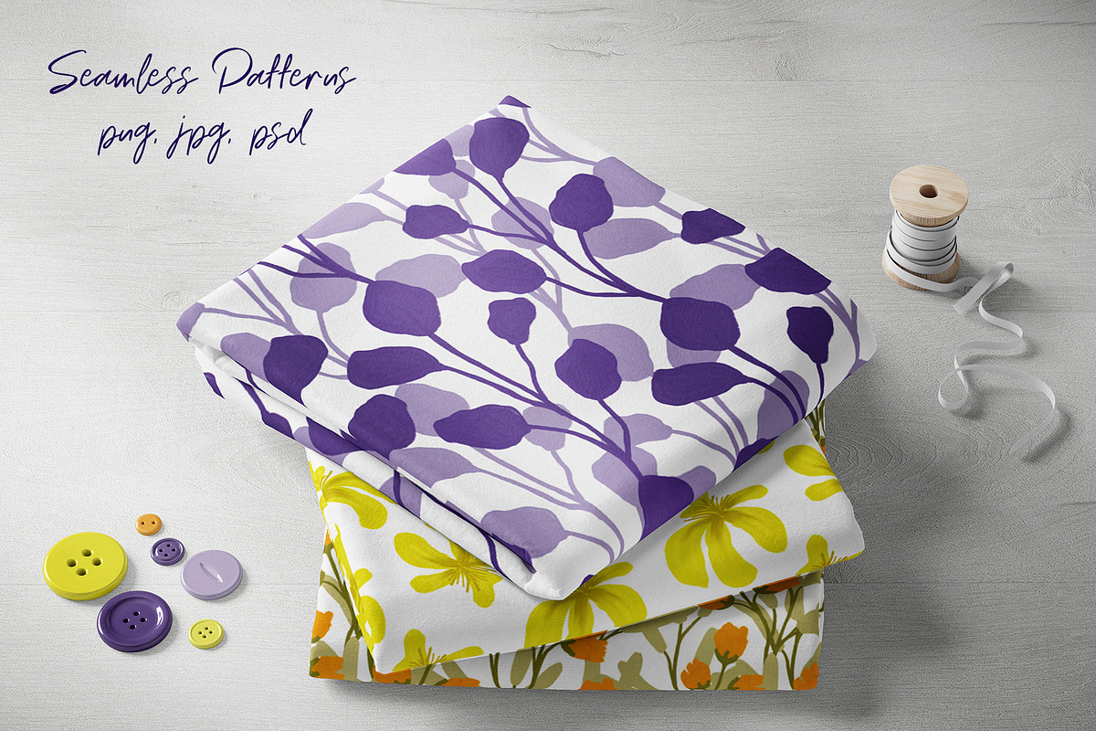 Summer Fruits Flowers Seamless Patte, a Pattern Graphic by KomannaArt (Photo 2 of 11)