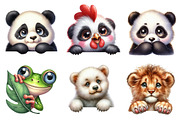 Animal Peeking Around Corner Clipart, an Illustration by CreationArt (Thumbnail 4 of 5)
