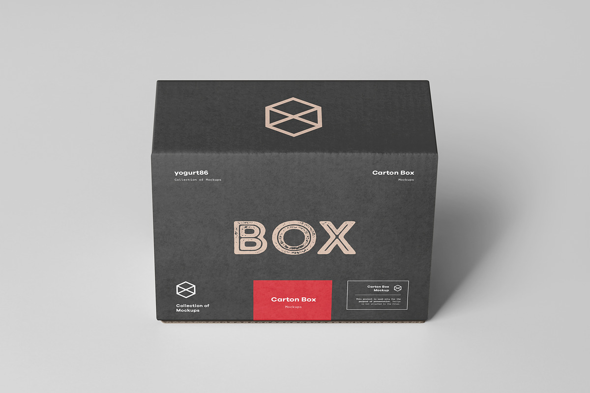 Carton Box Mock-up 135x105x60, a Product Mockup by Yogurt86 (Photo 3 of 10)