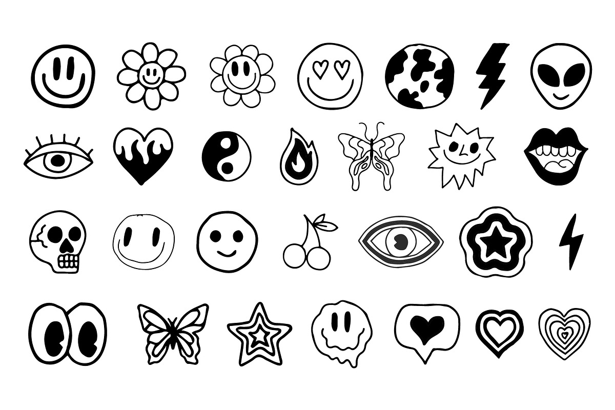 HAND DRAWN DOODLE SHAPES VECTOR SET, a Pattern Graphic by craftlove (Photo 9 of 12)