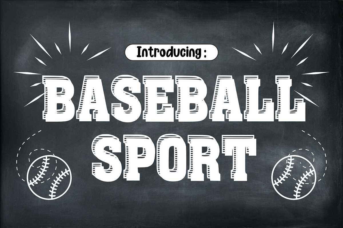 Baseball Sport - Sports Font Types, a Font by KiddoGlyphs Studio (Photo 1 of 4)