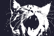 Cute Cat In Grunge Or Graffiti Style, an Animal Illustration by Black White Mouse Design (Thumbnail 2 of 3)