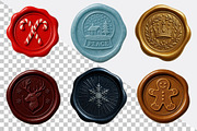 Christmas Wax Seal Clipart Bundle, an Illustration by SVGArt (Thumbnail 2 of 5)