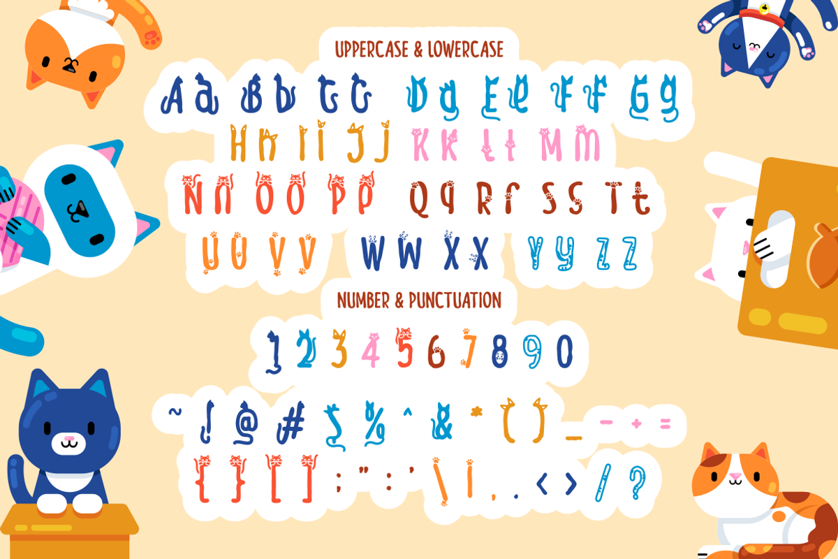 Meow Zilla - Display Cat Theme Font, a Font by PutraCetol Studio (Photo 7 of 11)