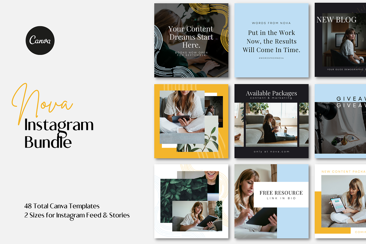 Instagram Canva Bundle - Nova, a Social Media Template by Station Seven (Photo 1 of 9)