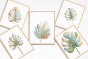 Watercolor Tropical Leaves, Summer, an Illustration by DreamArtGraphic (Thumbnail 2 of 7)