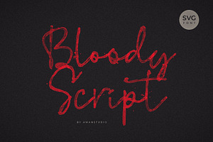 Bloody Script SVG Font, a Font by Awanstudio