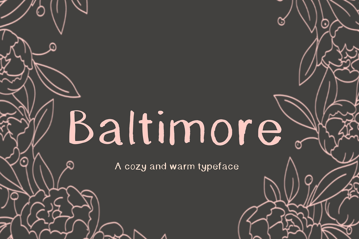 'Baltimore' cozy warm font, a Serif Font by Brunch Club Design (Photo 1 of 6)