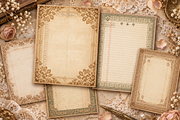 Vintage Lace Ledger Junk Journal, a Background Graphic by Printable Treasure (Thumbnail 3 of 3)