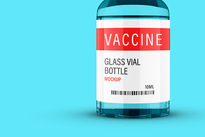 Vaccine Glass Vial Bottle Mockup