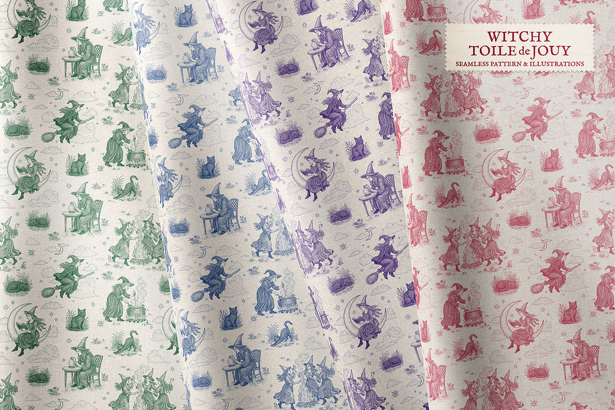 Witchy Toile de Jouy Pattern, a Pattern Graphic by Dina Mae (Photo 6 of 11)