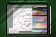 Christmas Wreath Stamps, a Brush Add-On by SmuffizStudio (Thumbnail 3 of 4)