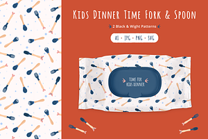 Kids Mealtime Utensils Patterns