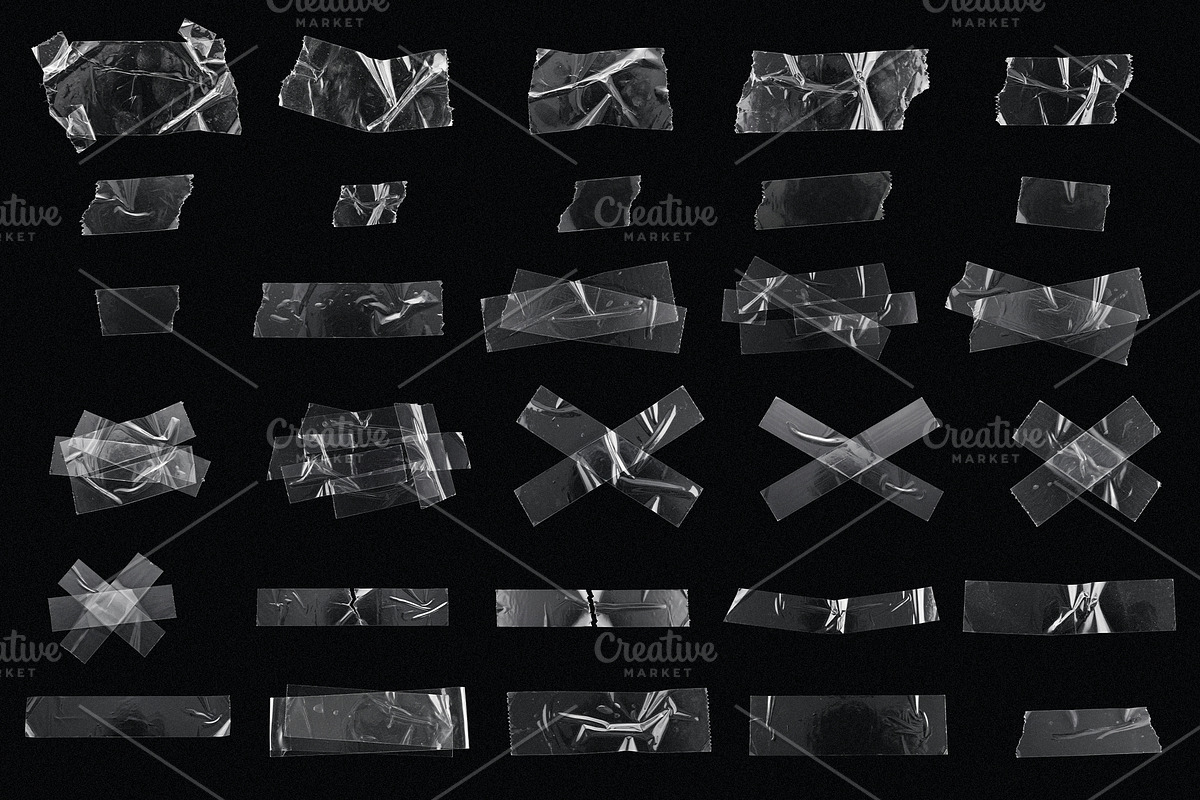 30 Isolated Clear Plastic Tape Piece, an Object Graphic by smishura (Photo 2 of 5)