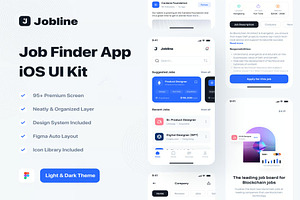 Jobline - Job Finder App iOS UI Kit, an UI Kit Template by Creative Perspective