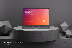 Laptop 16 Inc Mockup