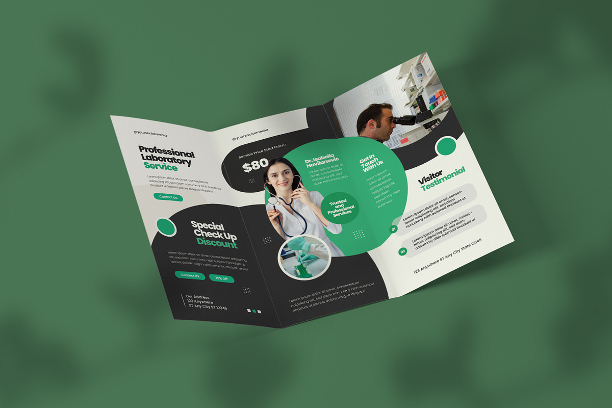 Laboratory - Trifold Brochure, a Print Template by VUNIRA