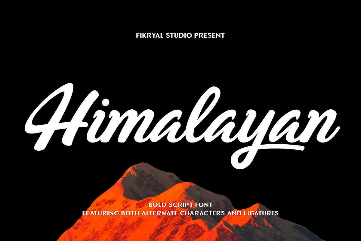 Himalayan – Bold Script Font, a Script Font by Fikryal Studio (Photo 1 of 14)
