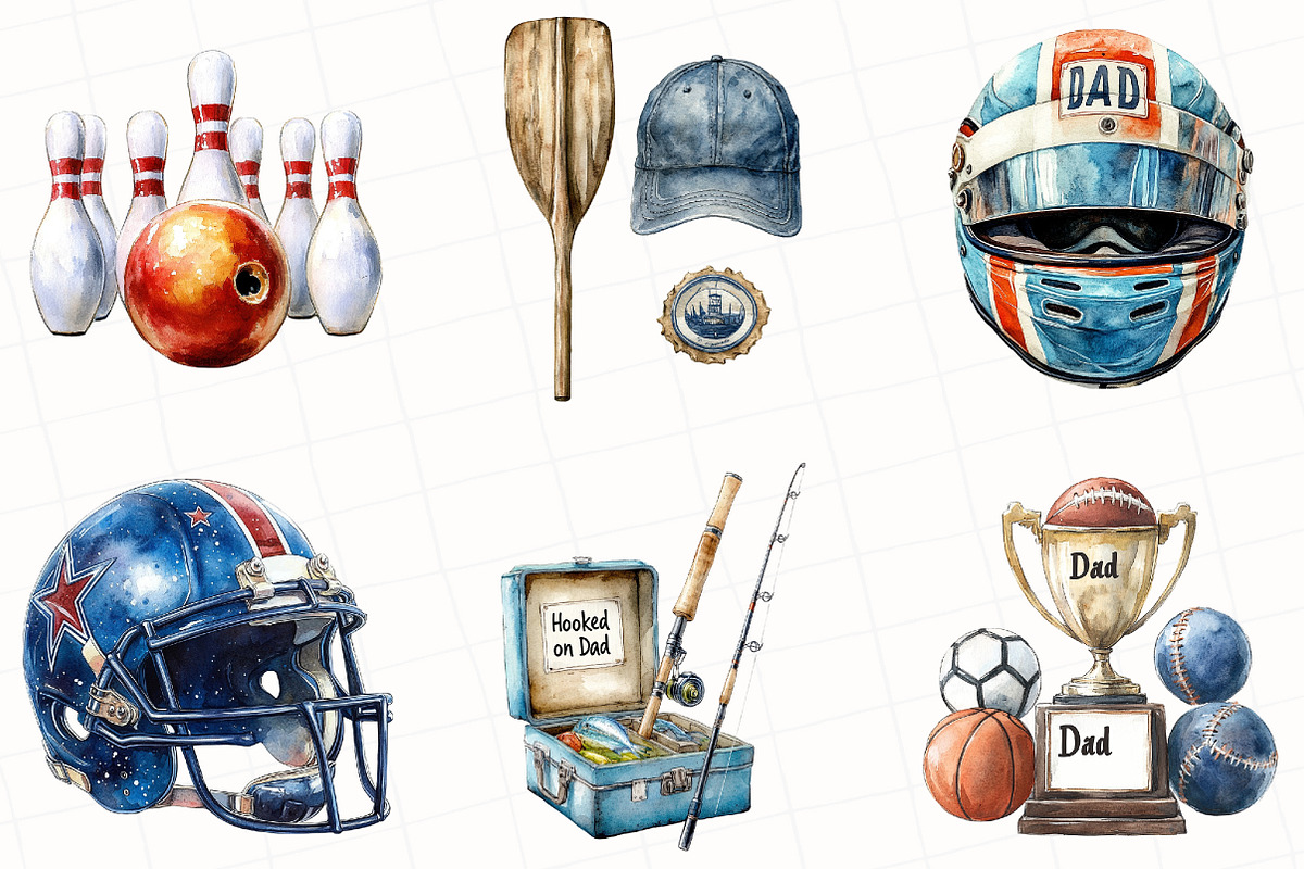 Sports Father's Day Clipart, an Illustration by OK Design (Photo 2 of 5)
