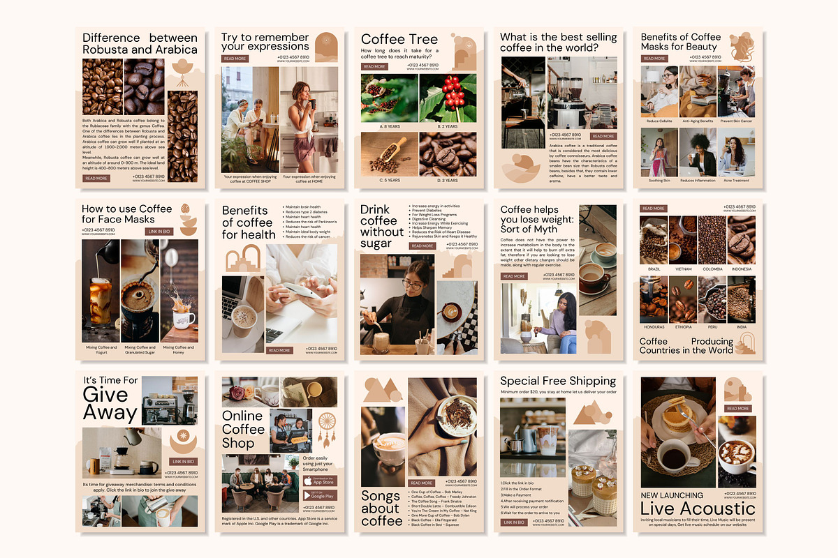 Simple. Stylish. Coffee Shop Content, a Social Media Template by cmatworks (Photo 1 of 4)