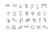 Lighting Icons Set Collection, an Outline Icon by Tettygreen (Thumbnail 2 of 3)