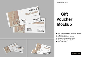 Gift Voucher Mockup, a Print Template by lamorastudio