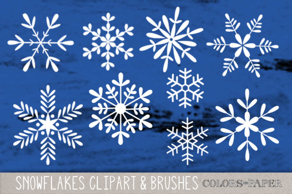 Snowflakes Clipart/ Brushes/Stamps, an Illustration by Colors on Paper (Photo 1 of 2)