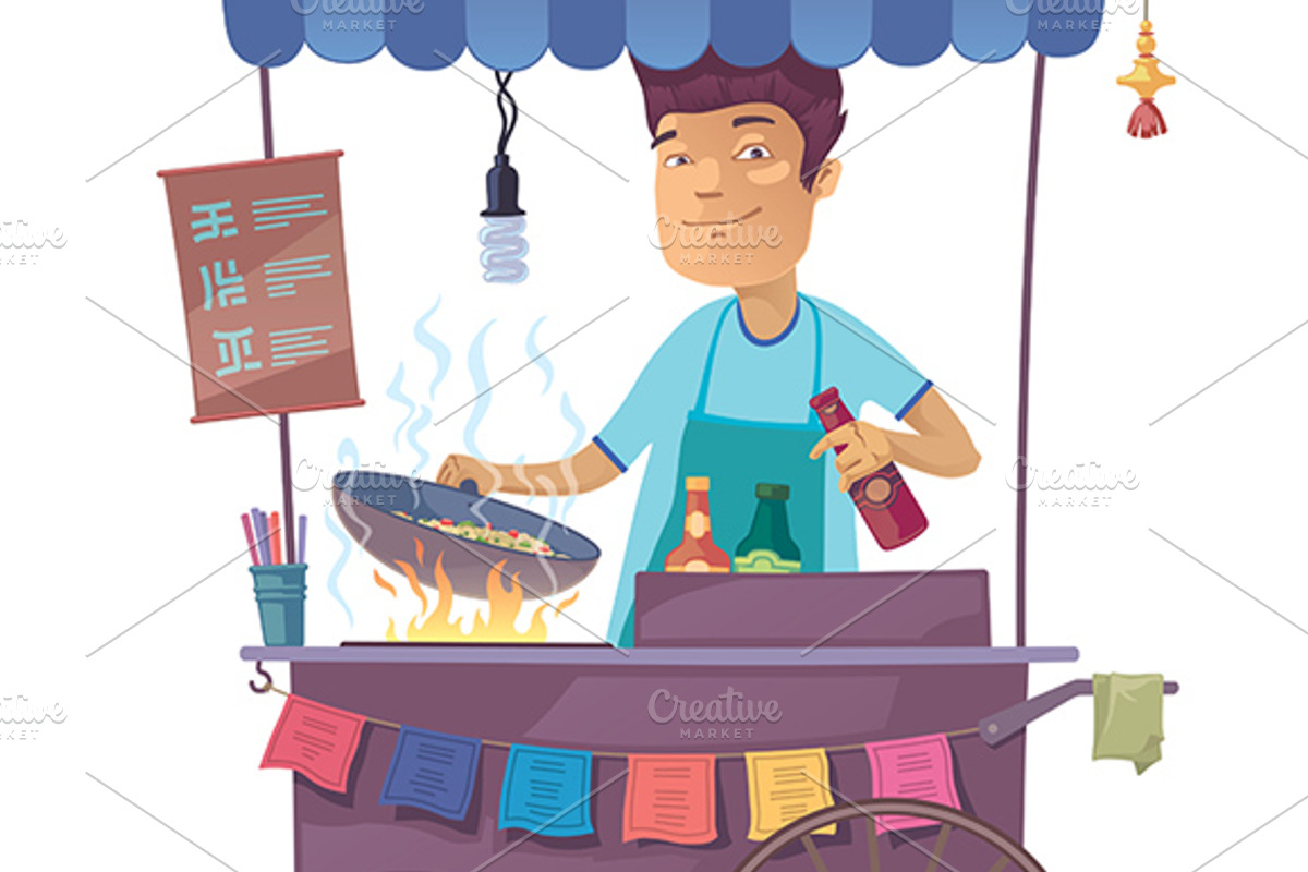 Asian Street Kitchen, a Food Illustration by LEKS illustrations (Photo 1 of 3)