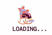 Grandma knitting loader animation, a Templates & Theme by IMG visuals characters (Thumbnail 1 of 2)
