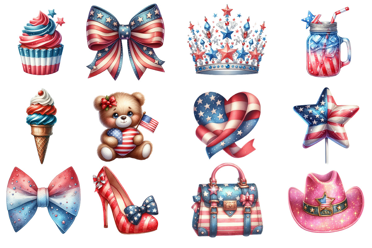 Girly 4th of July Sublimation PNG, an Illustration by SinaCreation (Photo 3 of 5)