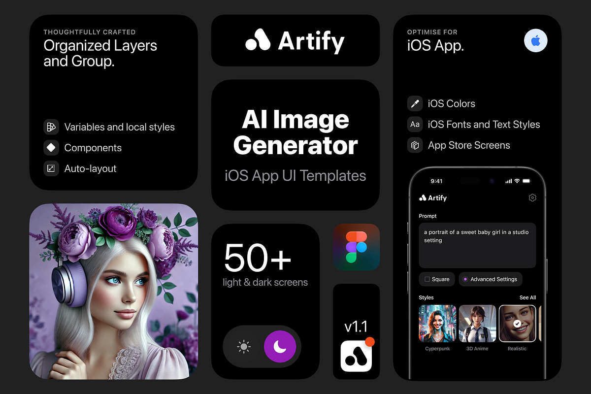 AI Image Generator iOS App Template, an App Template by iosipratama (Photo 1 of 6)