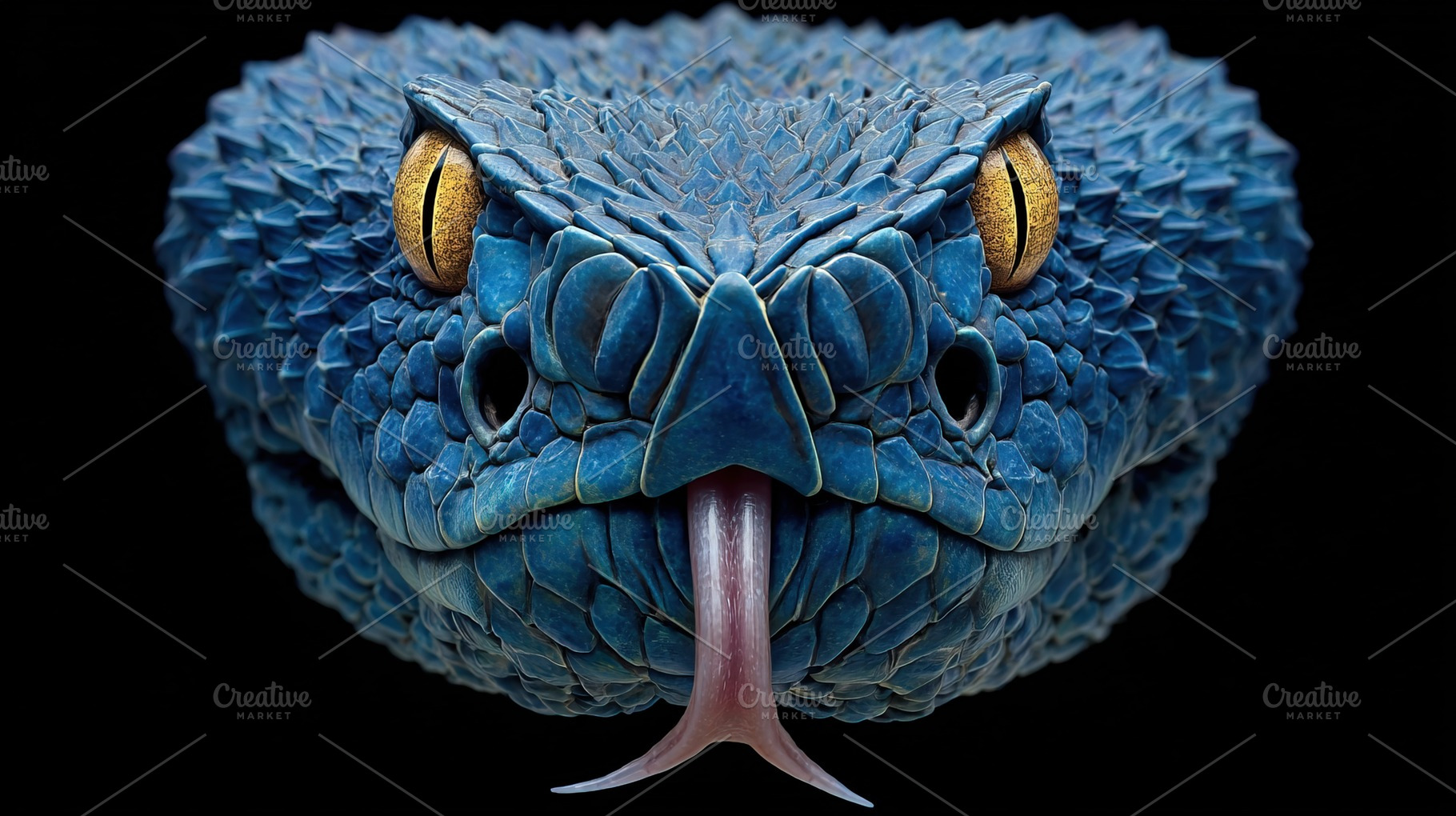 Blue Viper Snake Close-Up, an Animal Photo by Ales Munt