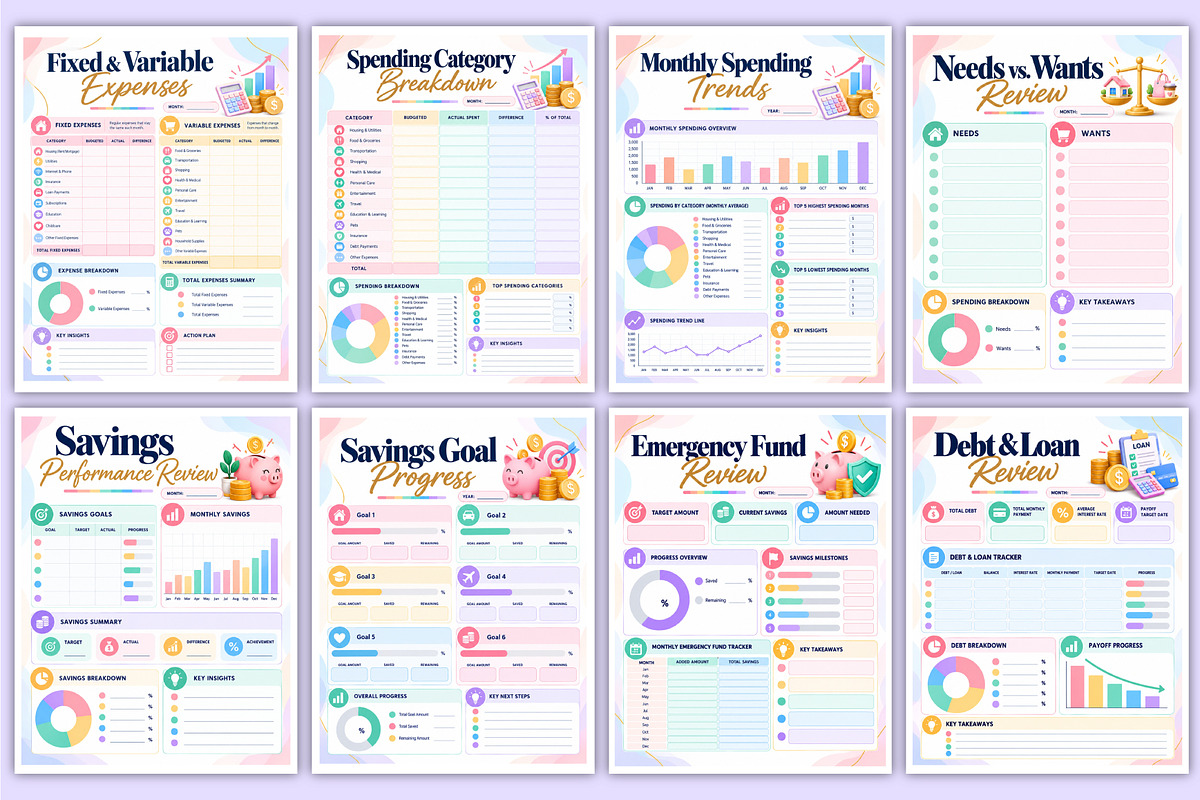 Annual Financial Review Planner, a Stationery Template by Mustafiz (Photo 3 of 3)