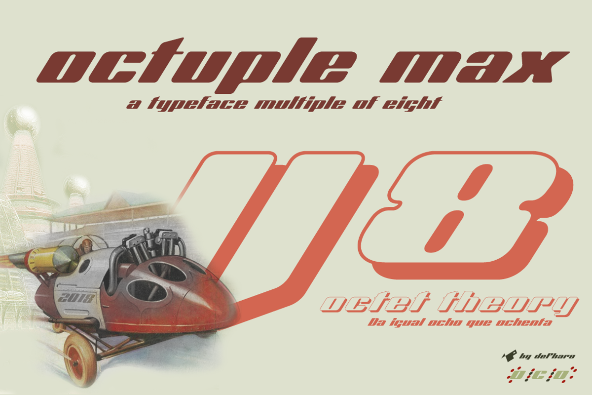 Octuple max -2 fonts-, a Sans Serif Font by deFharo (Photo 1 of 8)